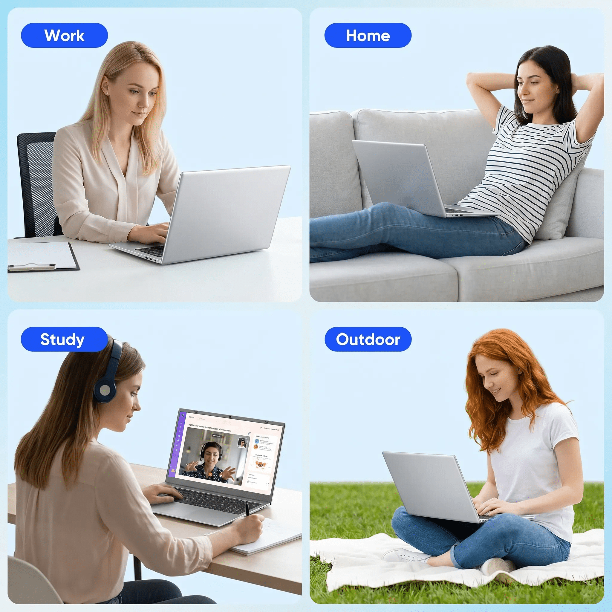 2026 New Silver Laptop, 15.6" IPS FHD Student Laptop, Office 2024, Windows 11 Pro, 8GB RAM 256GB SSD, Intel Core i3, Backlit Keyboard, Fingerprint Reader, USB3.0 WiFi5 for Study and Office Work - Image 7