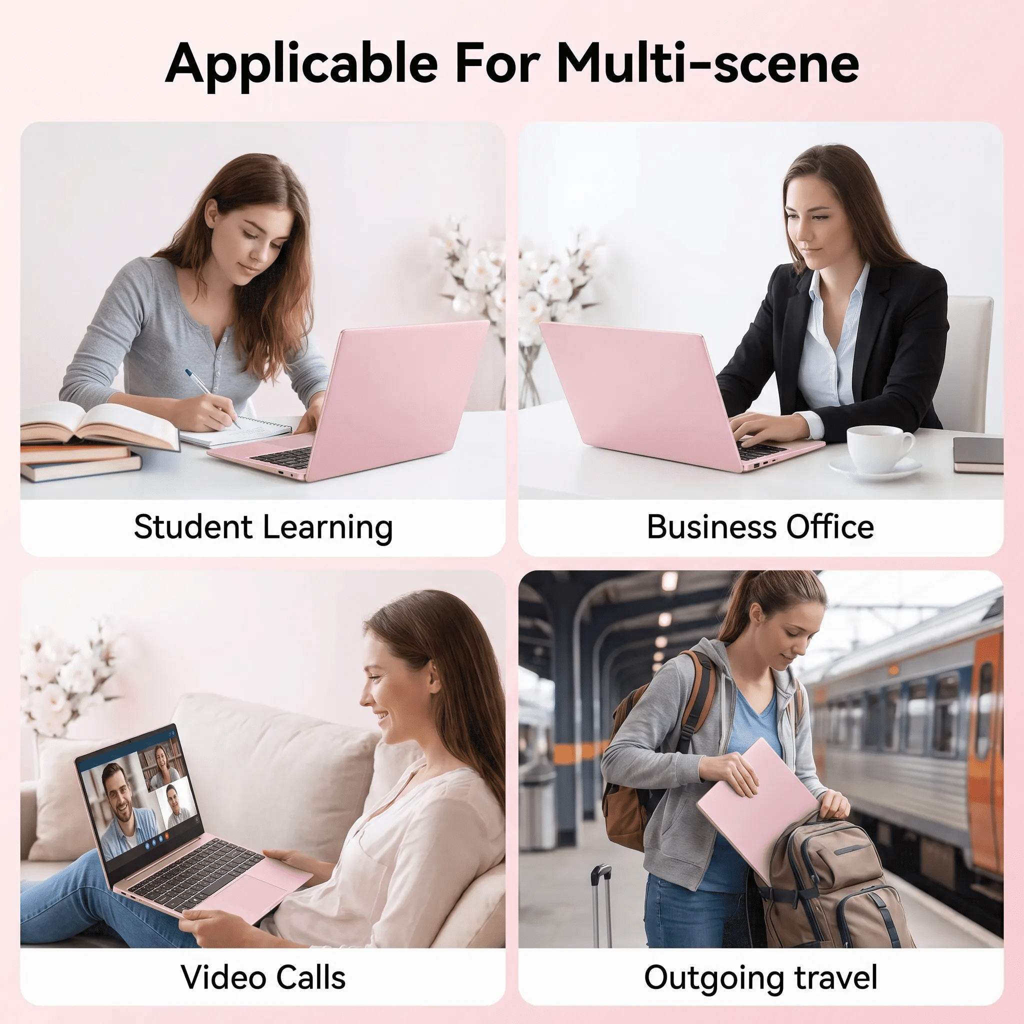 2026 NEW 15.6" IPS FHD Pink Laptop, Office 2024, Windows 11 Pro, 16GB RAM 512GB SSD, Intel Core i3, Backlit Keyboard, Fingerprint Reader, USB3.0 Webcam WiFi5, Student & Business Notebook computer - Image 7