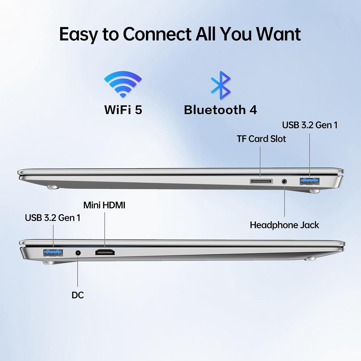 15.6" IPS FHD Laptop, Office 2024, Windows11 Pro, 16GB RAM 512GB SSD, Intel Core i3, Backlit Keyboard Fingerprint Reader, Thin and Light 2026 NEW Notebook PC computer for Study and Work, Silver - Image 6