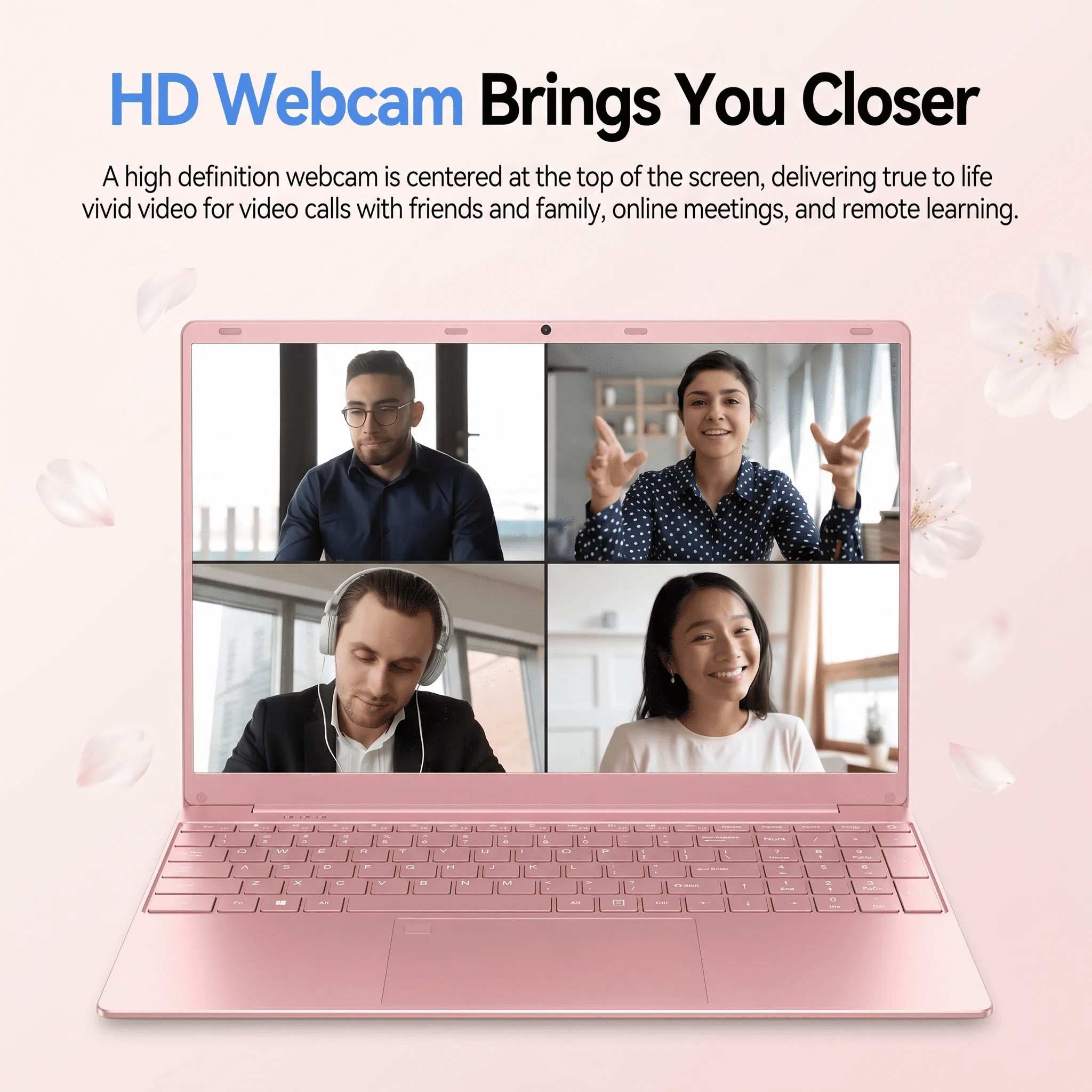 2026 NEW 15.6" IPS FHD Pink Laptop, Office 2024, Windows 11 Pro, 8GB RAM 256GB SSD, Intel Core i3, Backlit Keyboard, Fingerprint Reader, USB3.0 Webcam WiFi5, Student & Business Notebook computer - Image 6