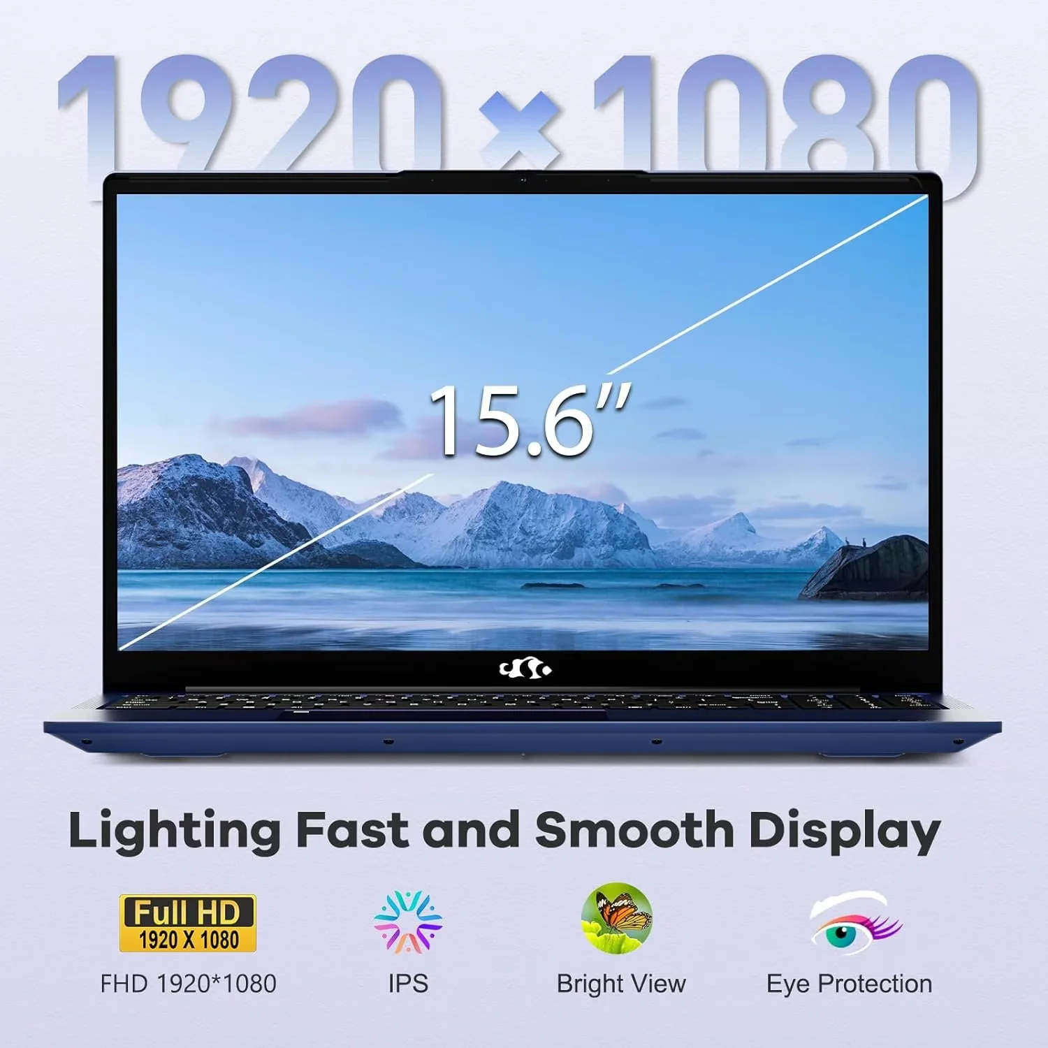 15.6" FHD Business-Gaming-Laptop 6-Cores AMD Ryzen 5 6600H(Up to 4.5 GHz) 660M GPU 32GB DDR5 2TB SSD Laptop-Computer with 100W Type-C Backlit Keyboard Fingerprint-Blue - Image 4