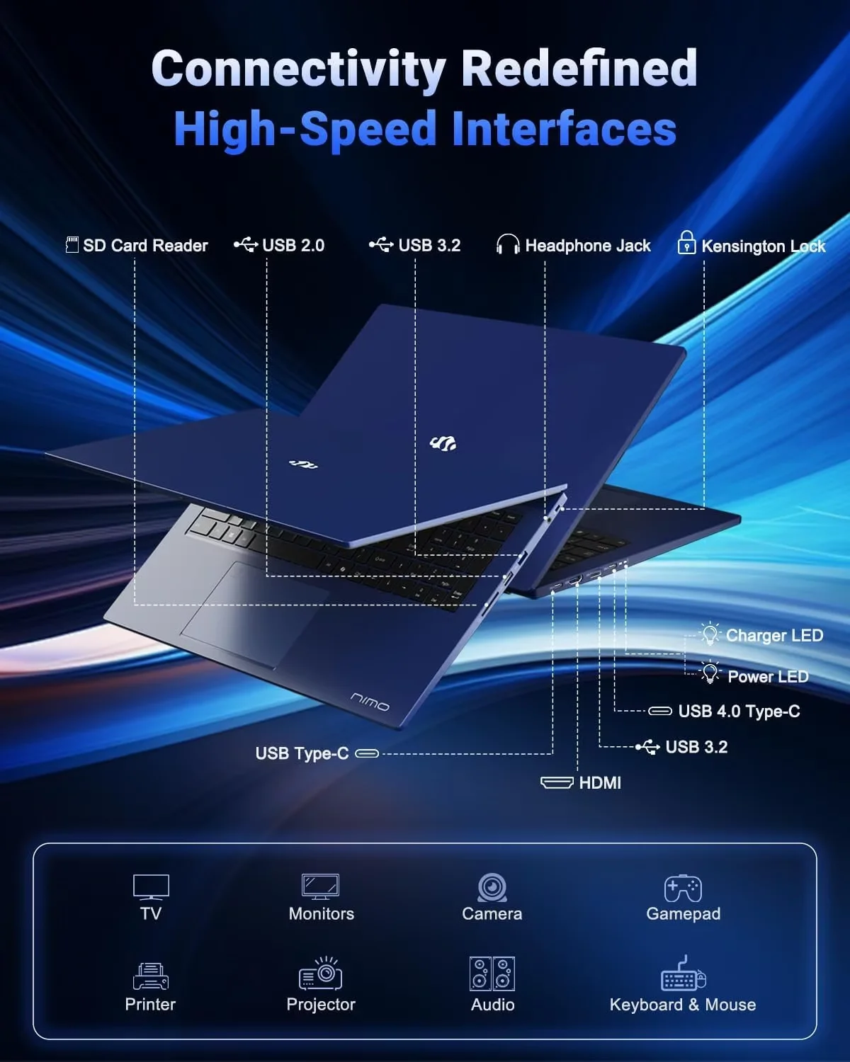 17.3" Light Gaming Laptop, 8 Cores AMD Ryzen 7 8745HS 32GB DDR5 RAM 1TB SSD (Beat R9 6900HX, up to 4.9GHz) Radeon 780M Graphics IPS FHD Computer with 100W Type-C Backlit Keyboard, Fingerprint, Blue - Image 5
