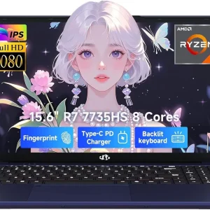 15.6" IPS FHD-Gaming-Laptop, AMD 8 Cores Ryzen 7 7735HS 32GB DDR5 RAM 1TB SSD (Beats i7-12650H Up to 4.75GHz) AMD Radeon 680M GPU-Computer with 100W Type-C Backlit Keyboard Fingerprint