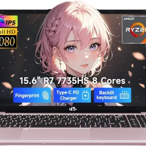 15.6" IPS FHD-Gaming-Laptop, AMD 8 Cores Ryzen 7 7735HS 32GB DDR5 RAM 1TB SSD (Beats i7-12650H Up to 4.75GHz) AMD Radeon 680M GPU-Computer with 100W Type-C Backlit Keyboard Fingerprint