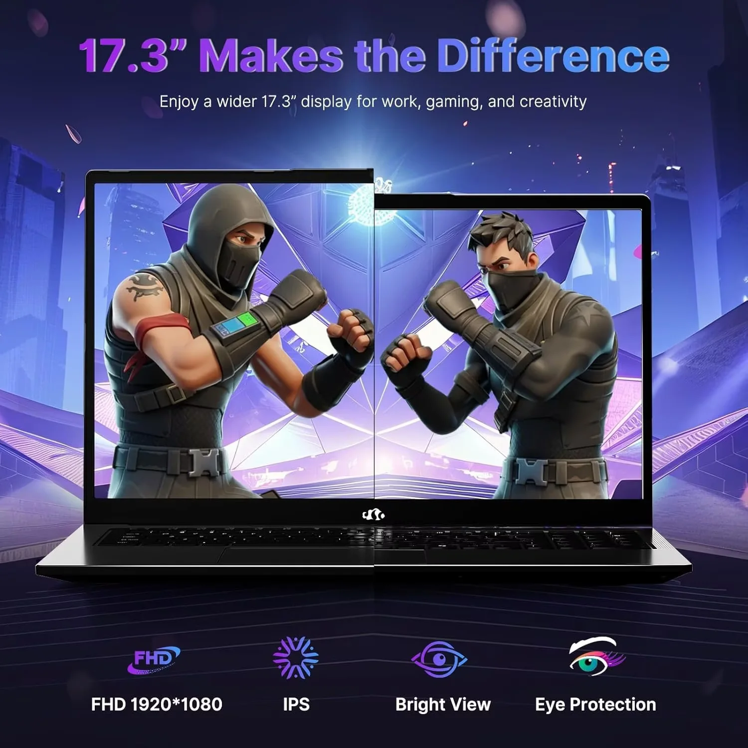 17.3 Gaming-Laptop Ryzen 9 8945HS (Beat i9-13900H, Up to 5.2GHz) 32GB RAM, 2TB SSD, Radeon 780M, PD 100W Type-C AI-Enhanced for Copilot VR Ready, Backlit Keyboard, Fingerprint, 75W Battery - Image 2
