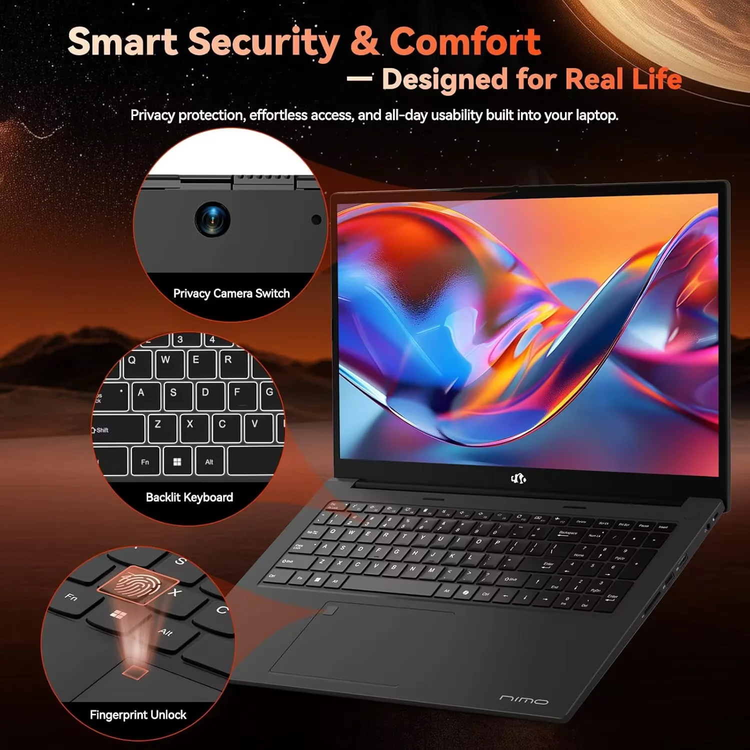 17.3" Business-Laptop, AMD Ryzen 7 7735HS (8C/16T), 16GB RAM 1TB NVMe SSD, Radeon 680M for Light Gaming, PD 100W Type-C WiFi-6E BT5.2 Fingerprint Unlock Backlit Keyboard for Working & Student - Image 7
