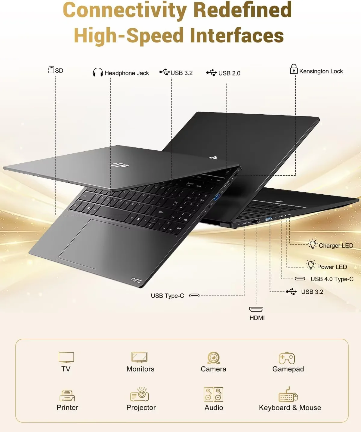 15.6" IPS FHD Gaming Laptop, AMD Ryzen 7 8745HS 32GB DDR5 RAM 1TB SSD (8C/16T, up to 4.9GHz) Radeon 780M Graphics Business Computer with 100W Type-C Backlit Keyboard, Fingerprint USB-C 4.0 Black - Image 6