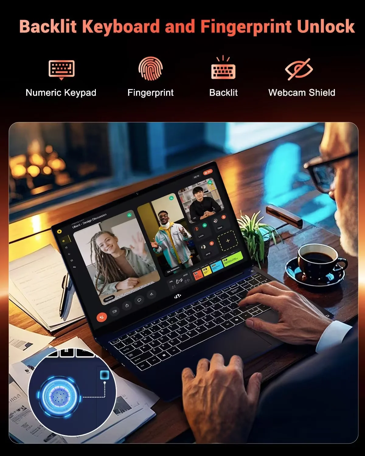15.6" IPS FHD New Gaming Laptop, AMD Ryzen 7 8745HS 16GB DDR5 RAM 1TB SSD (up to 4.9GHz) Radeon 780M Graphics Business Computer with 100W Type-C Backlit Keyboard, Fingerprint USB-C 4.0 - Image 6