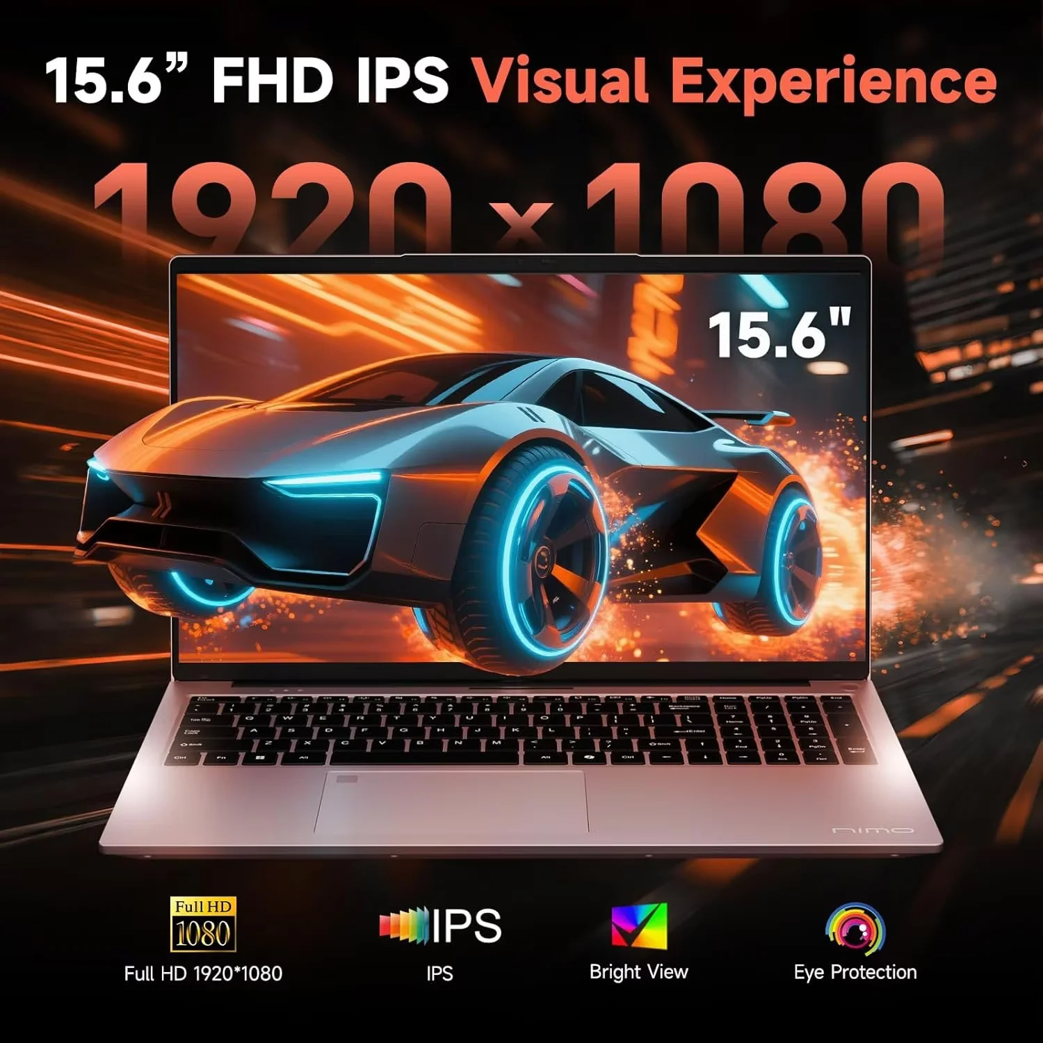 15.6" FHD IPS Gaming Laptop - AMD Ryzen 7 7735HS (8-Core) Computer with Radeon 680M , 64GB DDR5 RAM, 1TB SSD, Backlit Keyboard, ,100W Type-C ,Fingerprint - Image 5