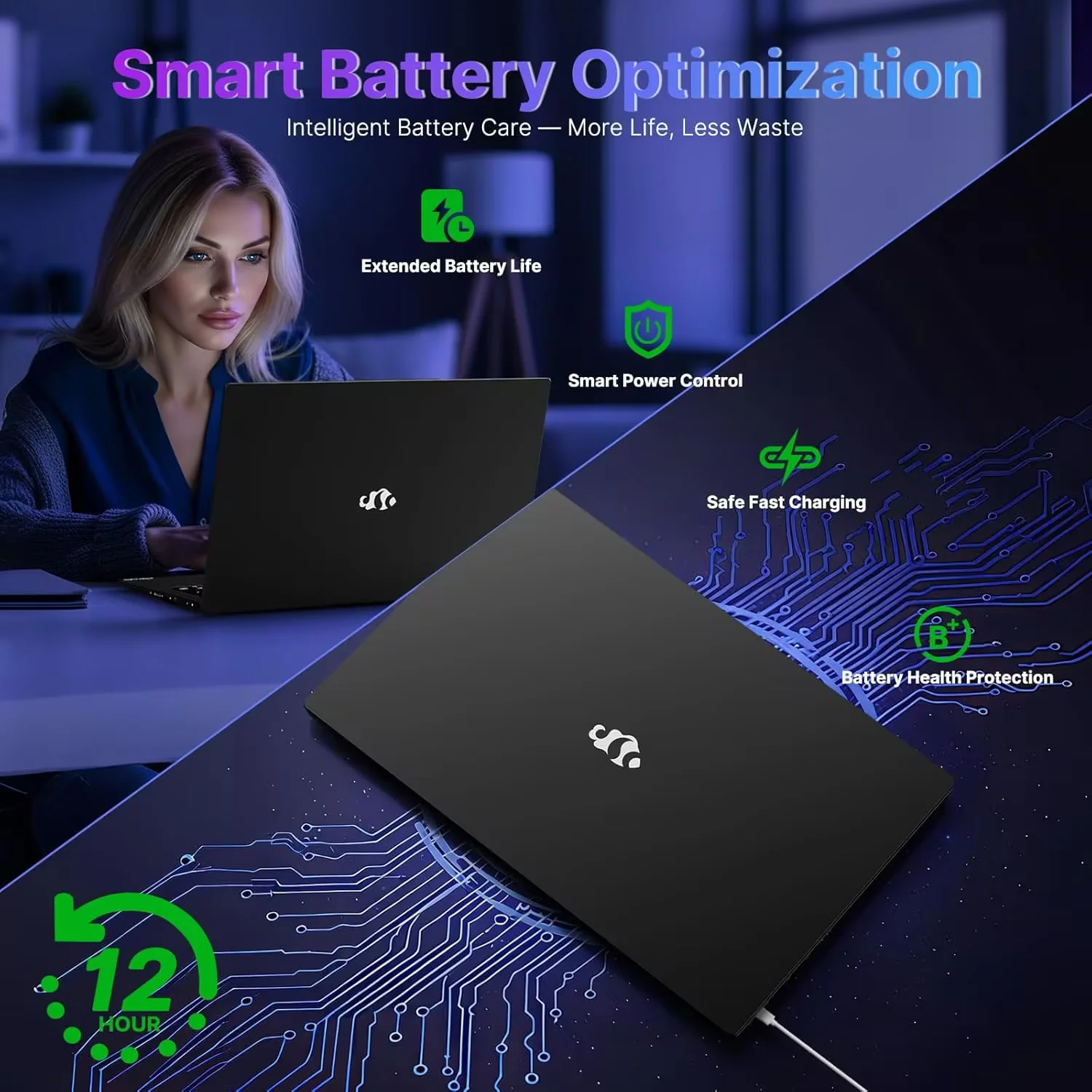 17.3" Gaming Laptop, AMD Ryzen 9 8945HS (Beats i9-13900H, Up to 5.2GHz), AMD Radeon 780M Graphics, 16GB RAM, 1TB SSD, FHD IPS Display, 100W PD, Backlit Keyboard, Fingerprint Black - Image 5