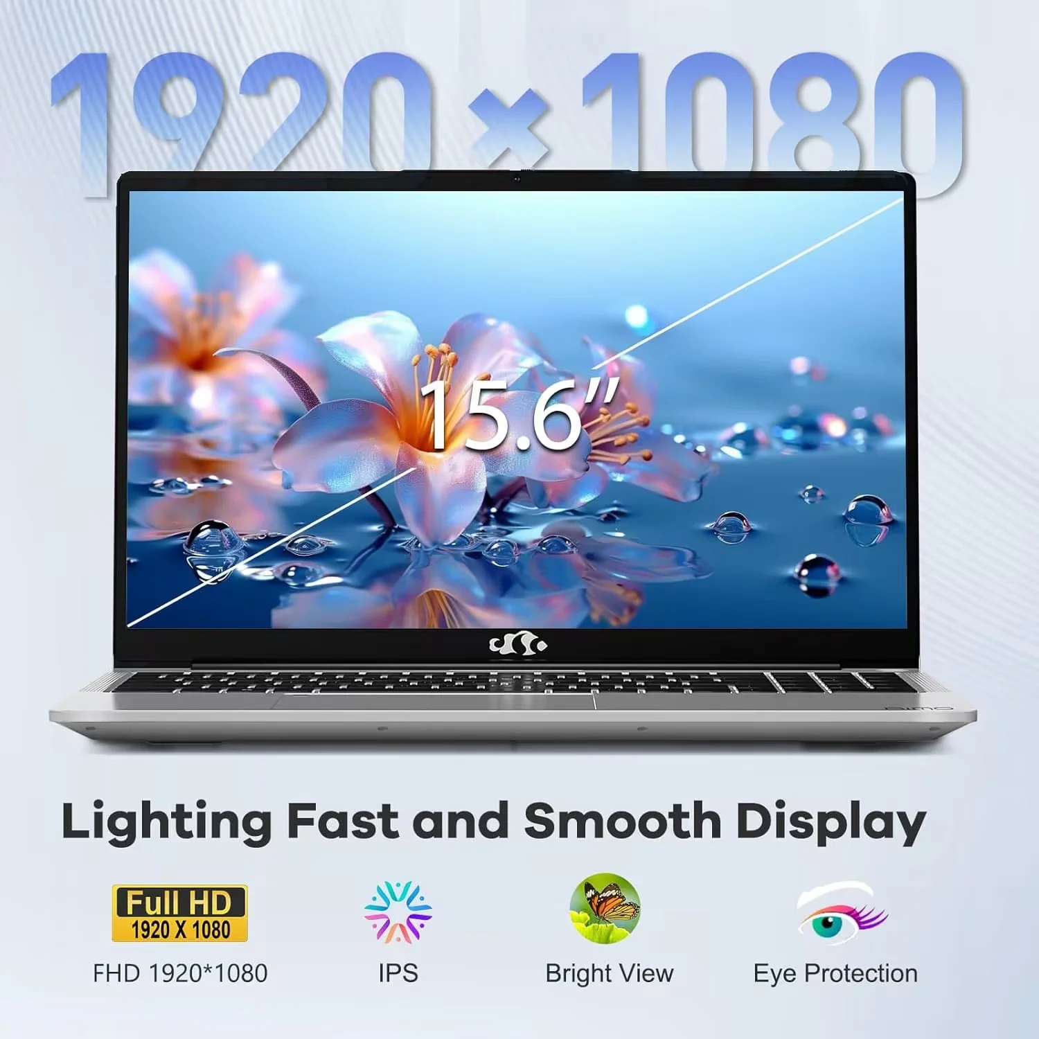 15.6" IPS FHD Gaming Laptop, 6 Cores AMD Ryzen 5 6600H 16GB DDR5 RAM 1TB SSD 660M 6nm GPU-Computer with 100W Type-C Backlit Keyboard, Fingerprint Silvery - Image 6