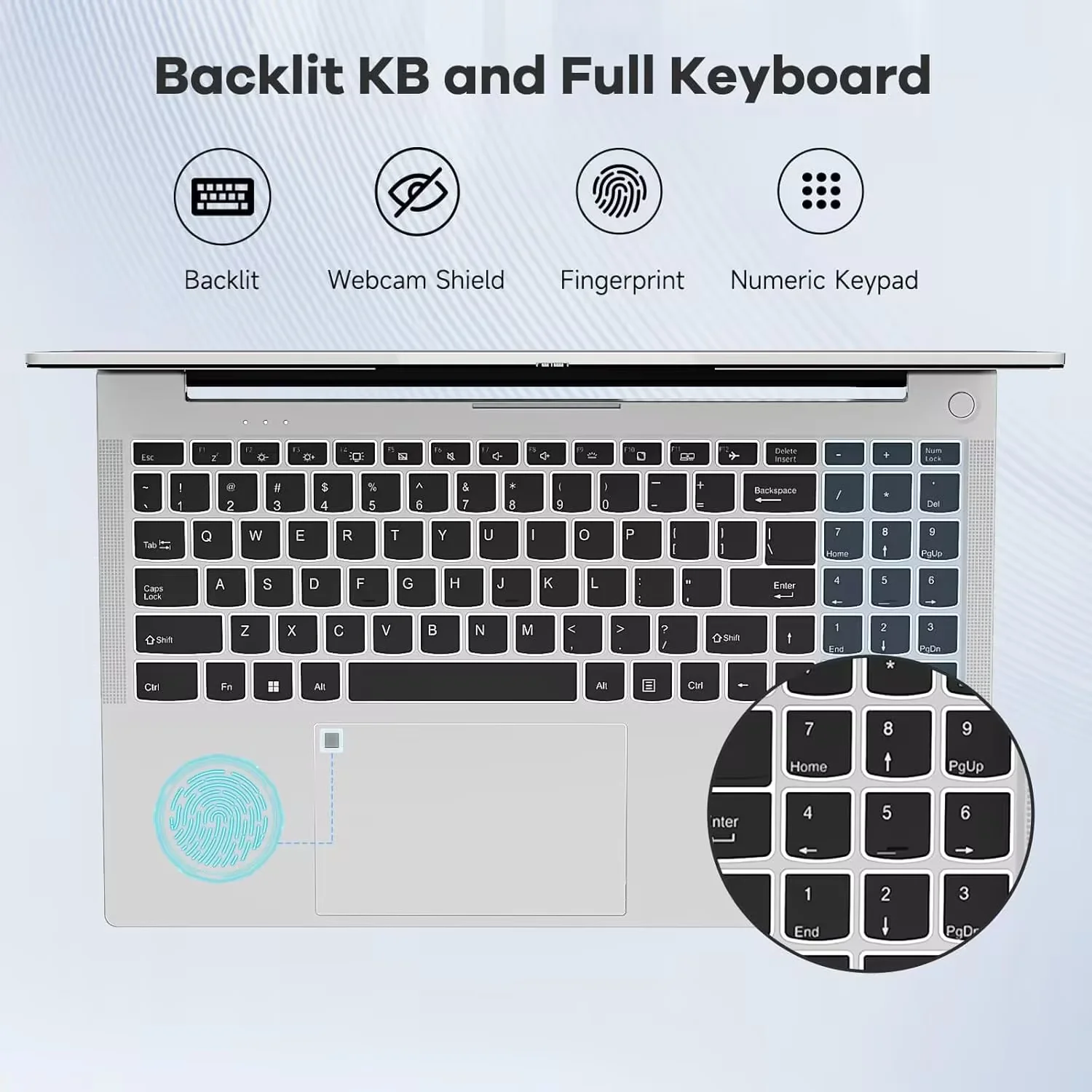 15.6" IPS FHD Gaming Laptop, 6 Cores AMD Ryzen 5 6600H 16GB DDR5 RAM 1TB SSD 660M 6nm GPU-Computer with 100W Type-C Backlit Keyboard, Fingerprint Silvery - Image 8
