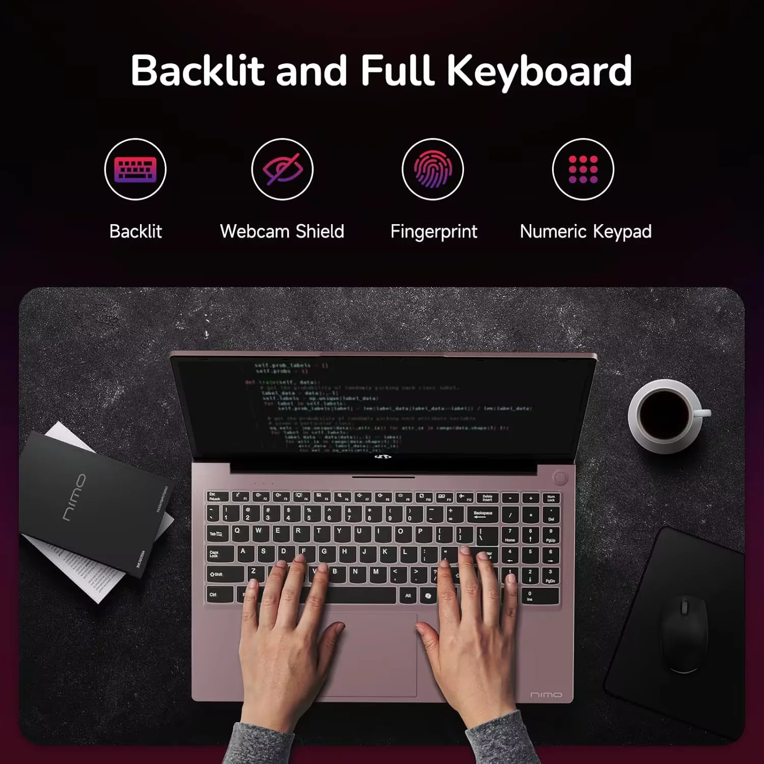 15.6" FHD Gaming Laptop Computer AMD Ryzen 7 6800H 8 Cores 32GB DDR5 RAM 1TB SSD (Up to 4.7GHz) AMD Radeon 680M GPU-Computer with 100W GaN Type-C Backlit Keyboard Fingerprint RoseGold - Image 4