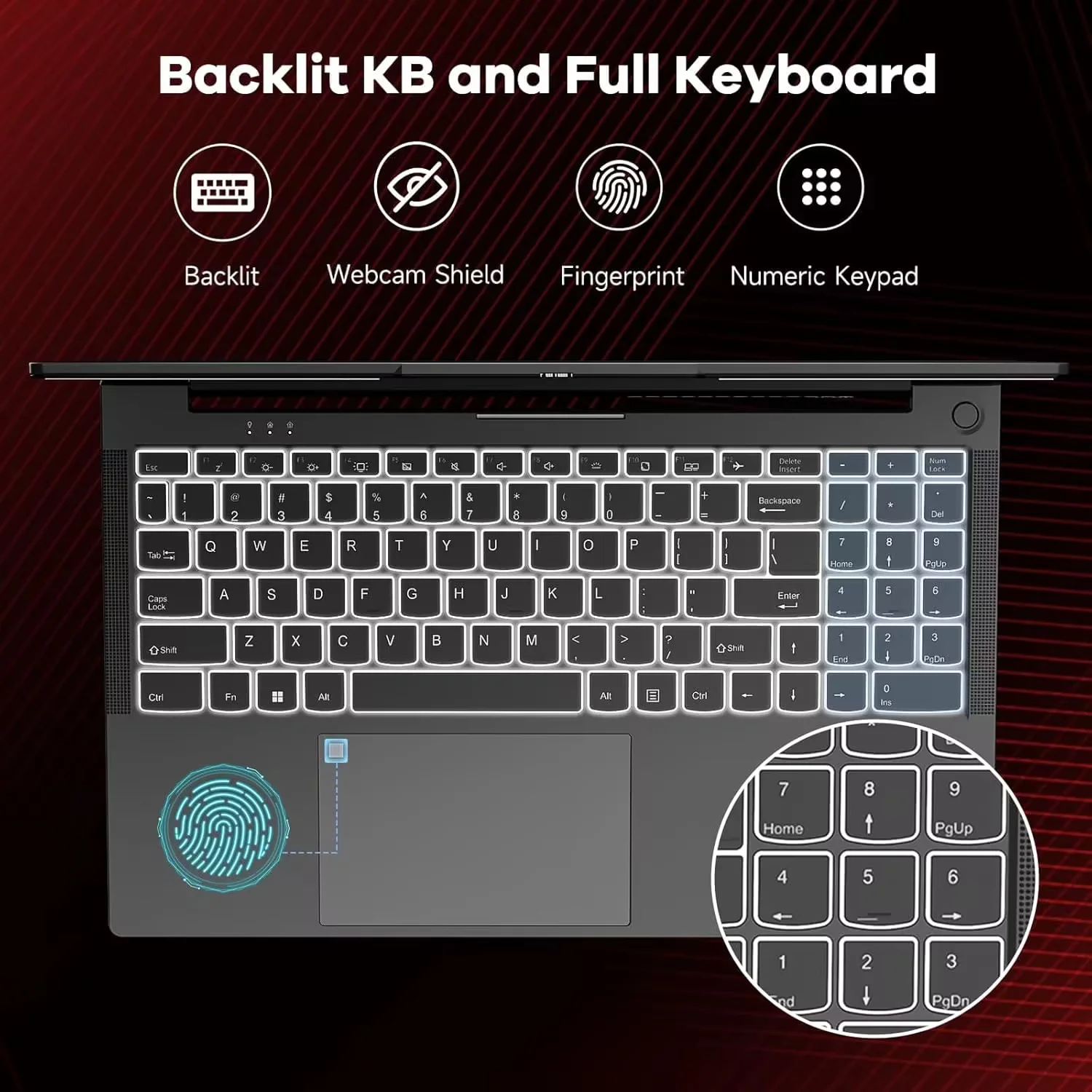15.6" Windows11 Gaming Laptop Computer AMD Ryzen 5 6600H 32GB DDR5 RAM 1TB SSD 660M 6nm GPU-Computer with 100W Type-C Backlit Keyboard Fingerprint for Business and Student Gray - Image 7