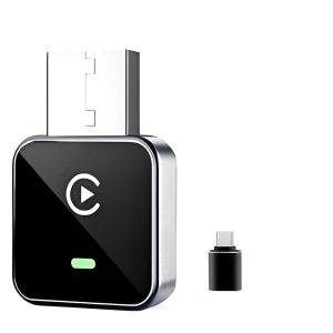 2026 Upgraded 2-in-1 Wireless CarPlay Adapter for iPhone & Android, Plug and Play, Fast Auto-Connect, Realtek 8730E Chip Stable & No Latency, Mini Wired to Wireless Adapter with USB-A/Type-C Port