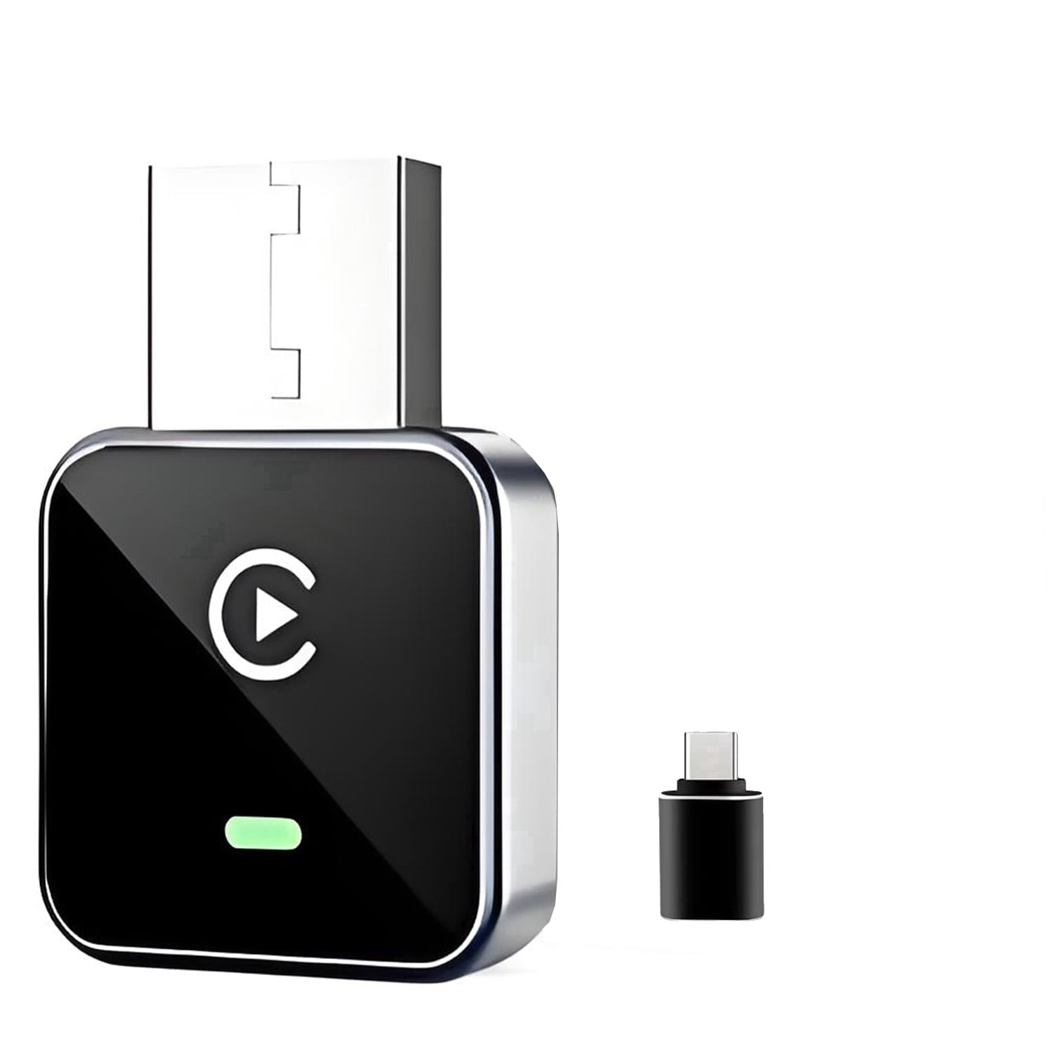 2026 Upgraded 2-in-1 Wireless CarPlay Adapter for iPhone & Android, Plug and Play, Fast Auto-Connect, Realtek 8730E Chip Stable & No Latency, Mini Wired to Wireless Adapter with USB-A/Type-C Port