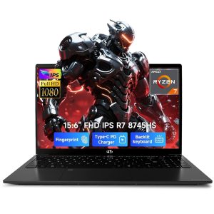 15.6" IPS FHD Gaming Laptop, AMD Ryzen 7 8745HS 32GB DDR5 RAM 1TB SSD (8C/16T Up to 4.9GHz) with AMD Radeon 780M Graphics 100W USB-C Backlit Keyboard for Office Student Travel