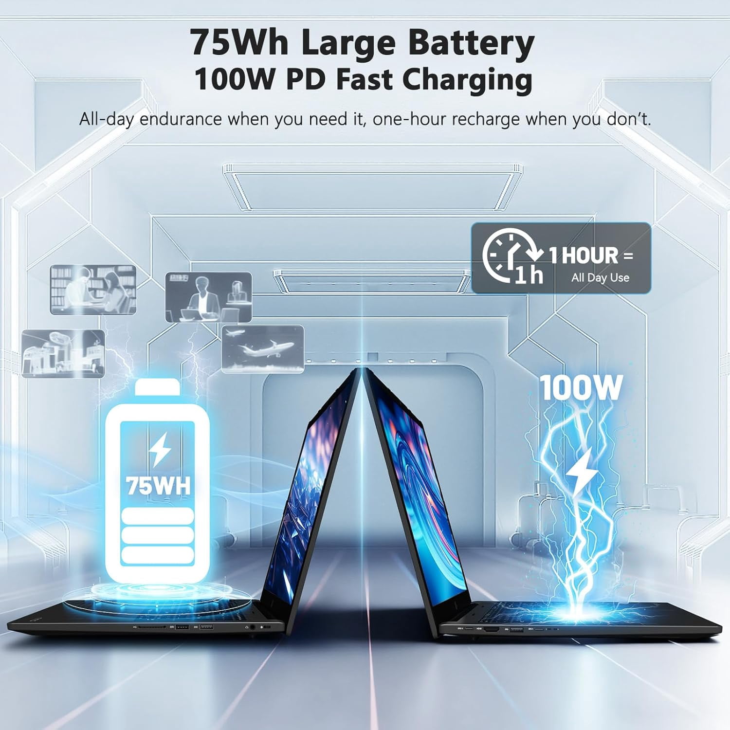 17.3" FHD 144Hz Professional AI Laptop - AMD Ryzen AI 370 64GB RAM 4TB SSD (50 TOPS NPU) with Radeon 890M Graphics USB4 eGPU Support 100W PD Local AI Workstation - Image 7