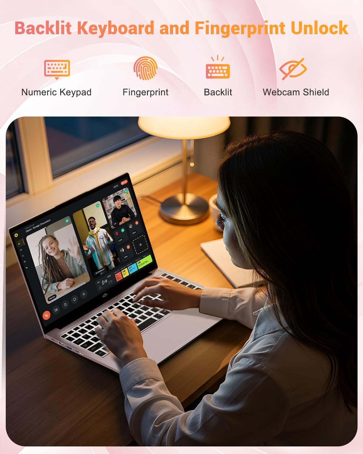 15.6" IPS FHD Laptop 16GB RAM 512GB SSD AMD Ryzen 7 8745HS (4.9GHz, Beat R9 7940HS) with Radeon 780M WiFi 6E USB4 All-Day Battery 2-Year-Warranty RoseGold - Image 6