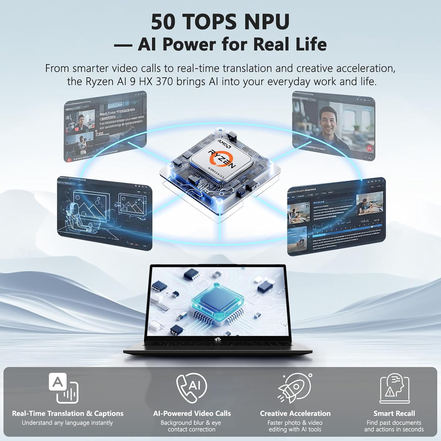 17.3" FHD 144Hz Professional AI Laptop - AMD Ryzen AI 370 16GB RAM 1TB SSD (50 TOPS NPU) with AMD Radeon 890M Graphics USB 4.0 eGPU Support 100W PD Local AI Workstation - Image 3