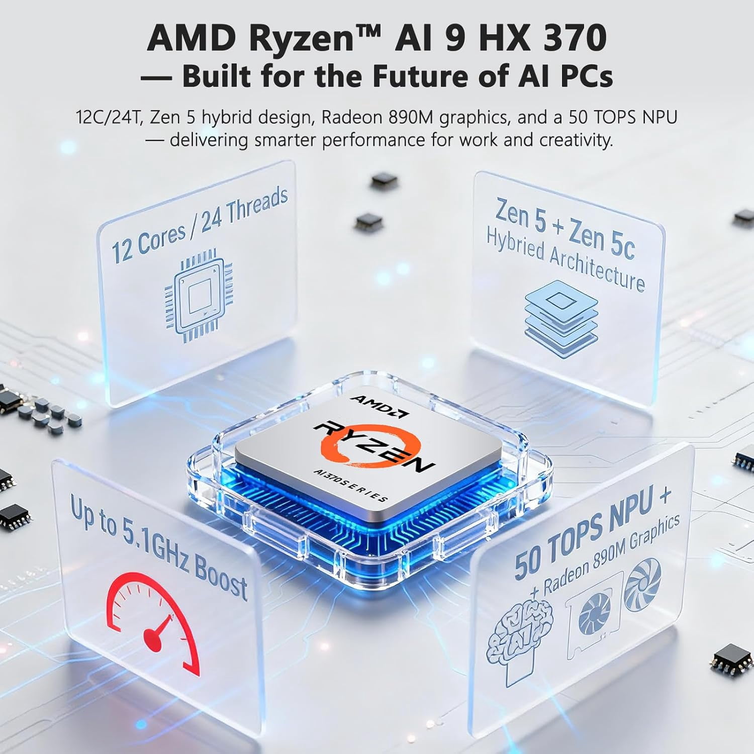 17.3" FHD 144Hz Professional AI Laptop - AMD Ryzen AI 370 16GB RAM 1TB SSD (50 TOPS NPU) with AMD Radeon 890M Graphics USB 4.0 eGPU Support 100W PD Local AI Workstation - Image 2