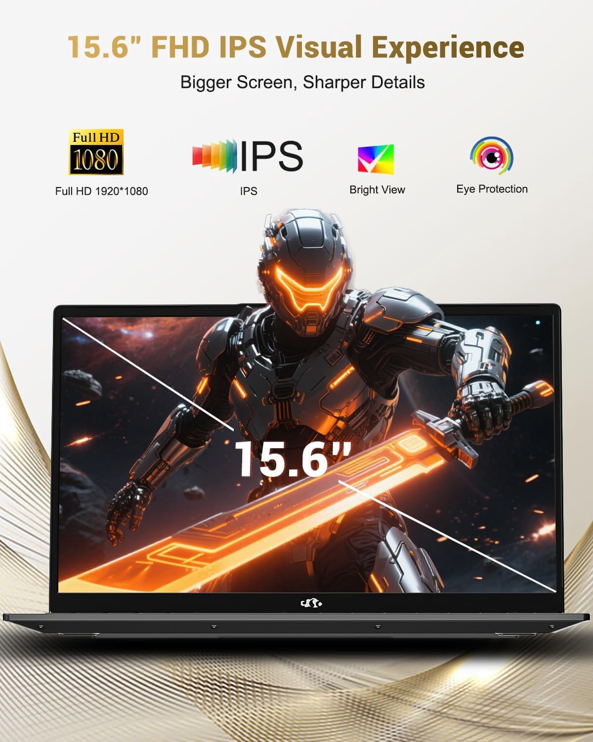 15.6" IPS FHD Laptop 32GB DDR5 RAM 2TB SSD AMD Ryzen 7 8745HS (8 Cores Up to 4.9GHz) Radeon 780M Graphics with 100W USB-C 4.0 Backlit Keyboard Fingerprint Black - Image 5