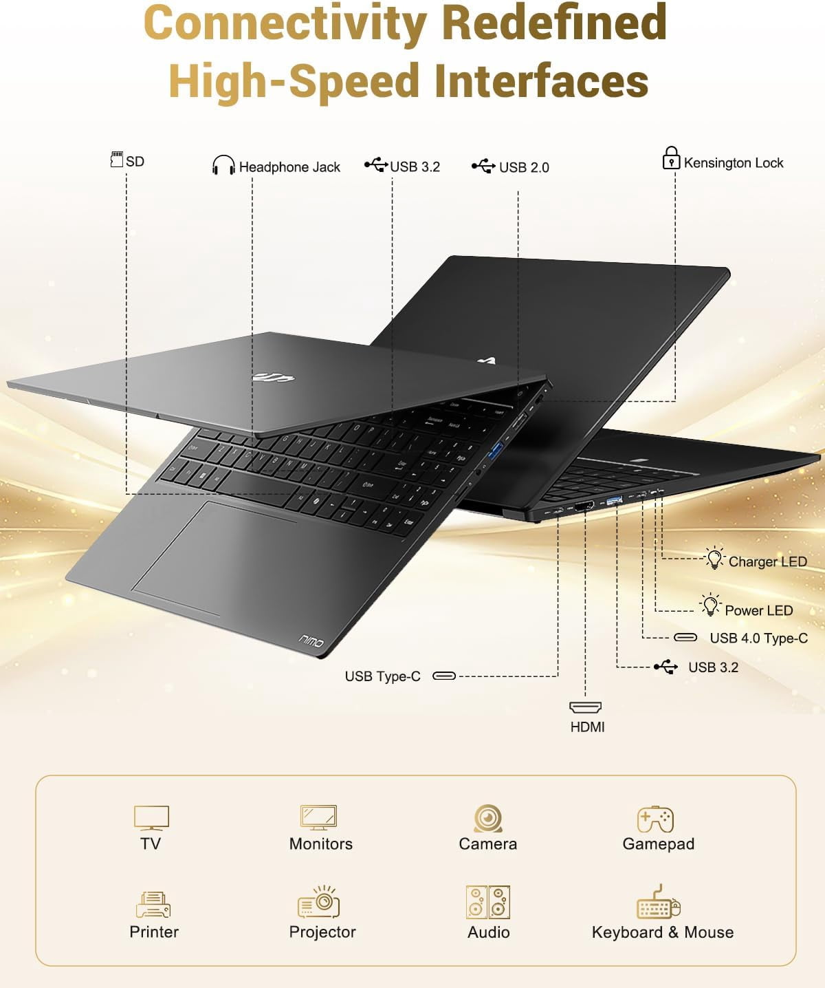 15.6" IPS FHD Laptop 32GB DDR5 RAM 2TB SSD AMD Ryzen 7 8745HS (8 Cores Up to 4.9GHz) Radeon 780M Graphics with 100W USB-C 4.0 Backlit Keyboard Fingerprint Black - Image 7