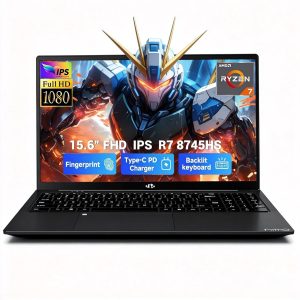 15.6" IPS FHD Gaming Laptop 16GB DDR5 RAM 1TB SSD AMD Ryzen 7 8745HS (8C/16T Up to 4.9GHz) with AMD Radeon 780M Graphics 100W Type-C Backlit Keyboard Fingerprint USB-C 4.0 Black