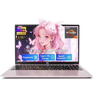 15.6" IPS FHD Gaming Laptop AMD Ryzen 7 8745HS 32GB DDR5 RAM 1TB SSD (8C/16T Up to 4.9GHz) with AMD Radeon 780M Graphics 100W Type-C Backlit Keyboard for Office Travel