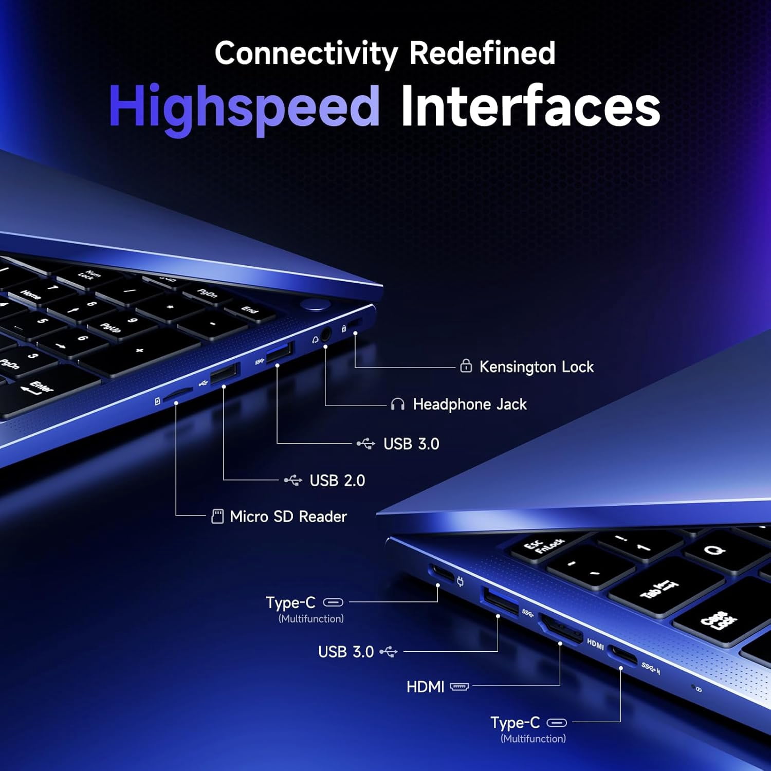 17.3" IPS FHD Gaming Laptop 16GB DDR5 RAM 1TB SSD AMD Ryzen 5 6600H (Beat i7-1165G7 Up to 4.5GHz) Radeon 660M GPU with 100W Type-C Backlit Keyboard Fingerprint Blue - Image 5