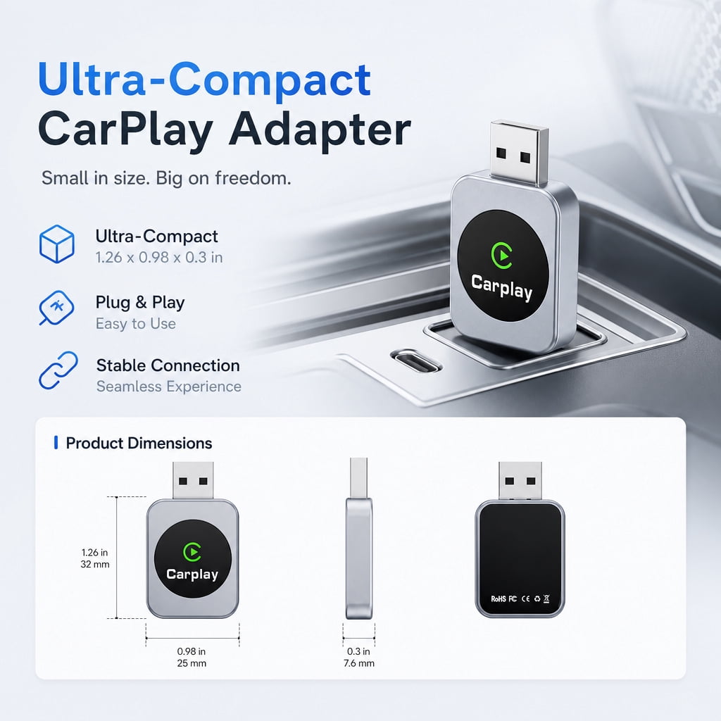 Wireless CarPlay Android Auto 2-in-1 Dongle, USB-C & USB-A Dual Port Design, Instant No-Lag Connection, Plug Play Wireless Upgrade for iPhone & Android, Compatible with 1000+ Vehicles - Image 6