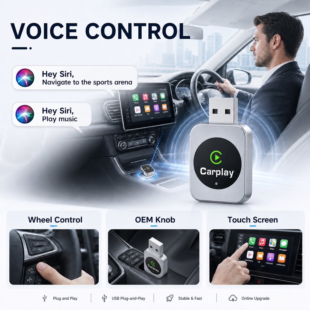 Wireless CarPlay Android Auto 2-in-1 Dongle, USB-C & USB-A Dual Port Design, Instant No-Lag Connection, Plug Play Wireless Upgrade for iPhone & Android, Compatible with 1000+ Vehicles - Image 5