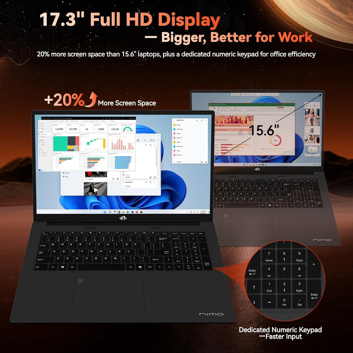 17.3" FHD Gaming Laptop 64GB DDR5 RAM 1TB SSD AMD Ryzen 7 7735HS (8 Cores/16 Threads, Beats i7-12650H) with Radeon 680M Graphics 100W Type-C Wi-Fi 6E Backlit Keyboard Fingerprint Black - Image 6