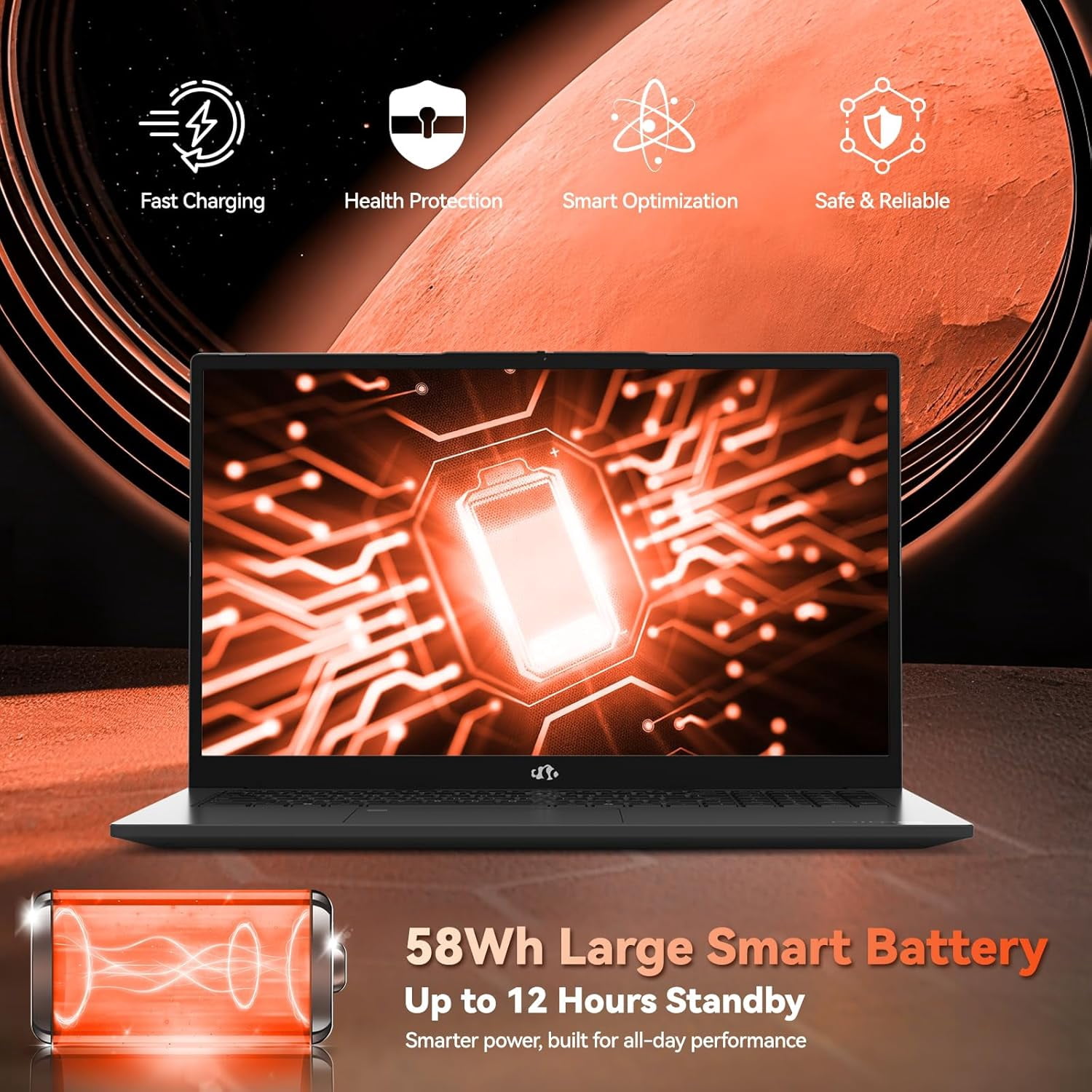 17.3" FHD Gaming Laptop 64GB DDR5 RAM 1TB SSD AMD Ryzen 7 7735HS (8 Cores/16 Threads, Beats i7-12650H) with Radeon 680M Graphics 100W Type-C Wi-Fi 6E Backlit Keyboard Fingerprint Black - Image 4
