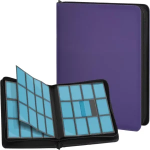 12 Pocket Card Binder, Premium Zip Trading Card Binder, 720 Double Sided Pocket PU Collection Binder, Collector Album, Card Folder for MTG, TCG, Sports Cards (Purple)