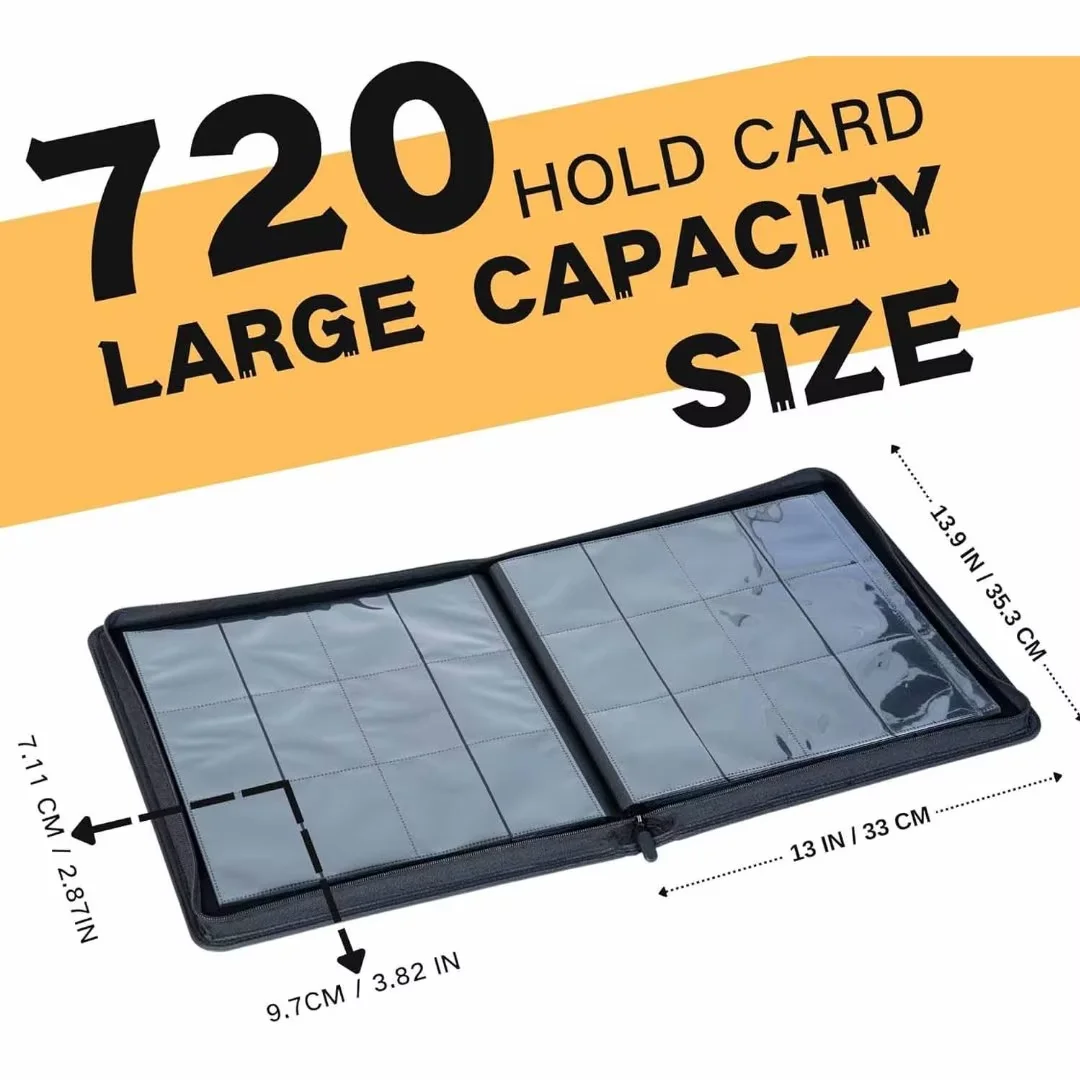 720 Pockets Trading Card Binder, 12-Pocket Card Ablum Compatible with lorcana,MTG,Sports Cards & Other Standard Size Trading Card(BLACK)