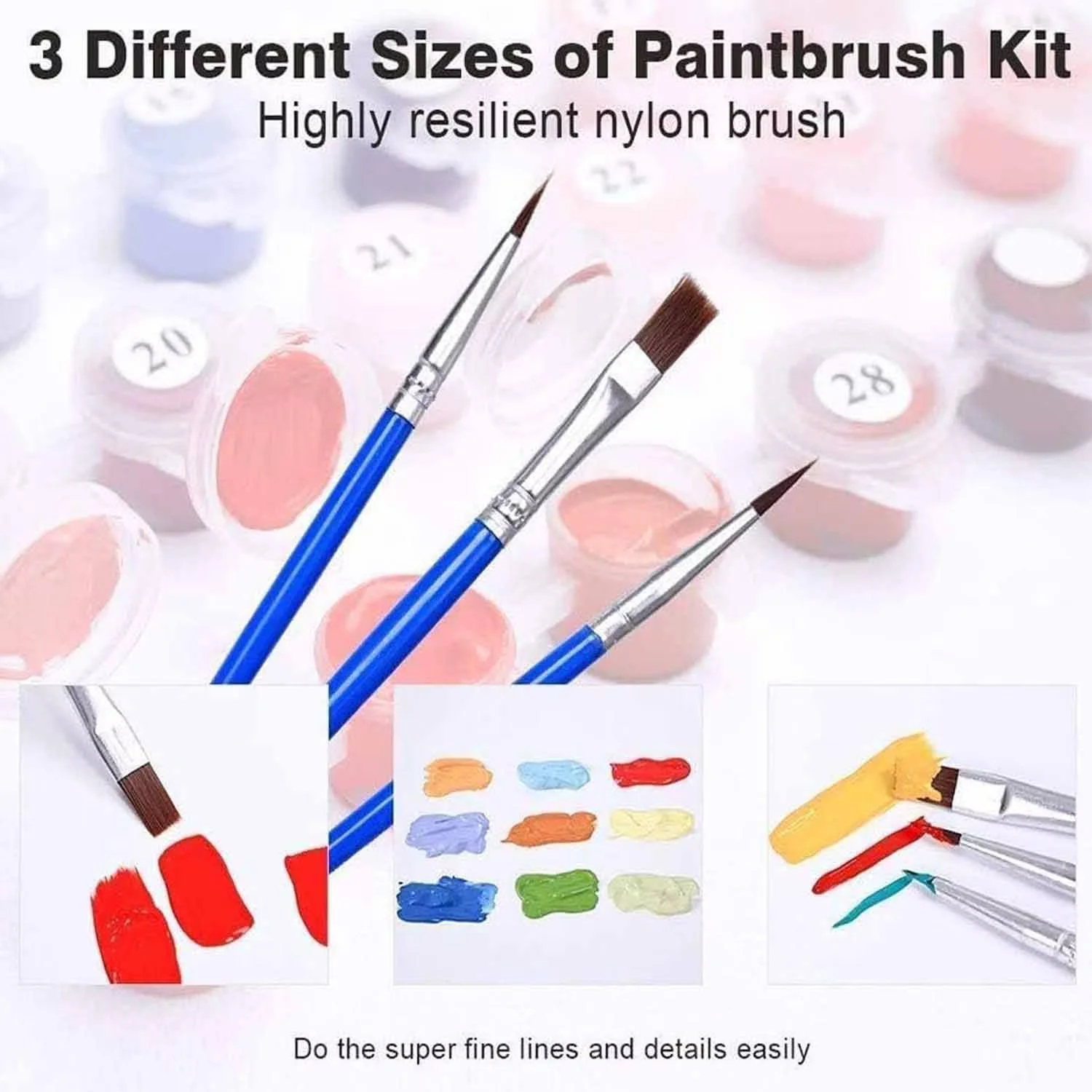 4 Paint by Numbers for Kids DIY Paint Set for Girls Boys Adults Beginner Crafts Acrylic Oil Painting by Number Kits Perfect for Gift Decor 20cmx20cm (NEW04)