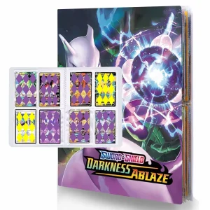 4-Pocket Trading Card Album, 30 Pages Collection Card Holder, Protective Sleeves Portfolio Folder, Storage Case for Sports Trading Cards, Game Cards, Holds 240 Cards Card Binder(N12)