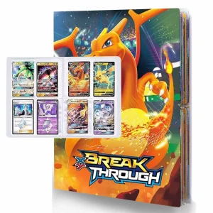 4-Pocket Trading Card Album, 30 Pages Collection Card Holder, Protective Sleeves Portfolio Folder, Storage Case for Sports Trading Cards, Game Cards, Holds 240 Cards Card Binder(N10)