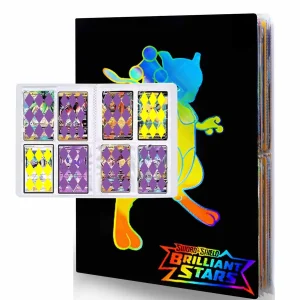 4-Pocket Trading Card Album, 30 Pages Collection Card Holder, Protective Sleeves Portfolio Folder, Storage Case for Sports Trading Cards, Game Cards, Holds 240 Cards Card Binder(N7)