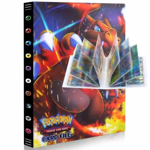 Trading Card Album 4-Pocket, 30-Page Card Holder Portfolio, 240 Pockets Collection Card Storage, Protective Sleeves Folder, for MTG Baseball Football Play Cards Binder (MM7)