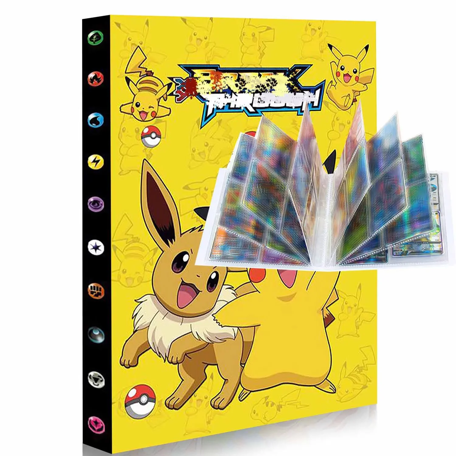 Trading Card Album 4-Pocket, 30-Page Card Holder Portfolio, 240 Pockets Collection Card Storage, Protective Sleeves Folder, for MTG Baseball Football Play Cards Binder (MM9)