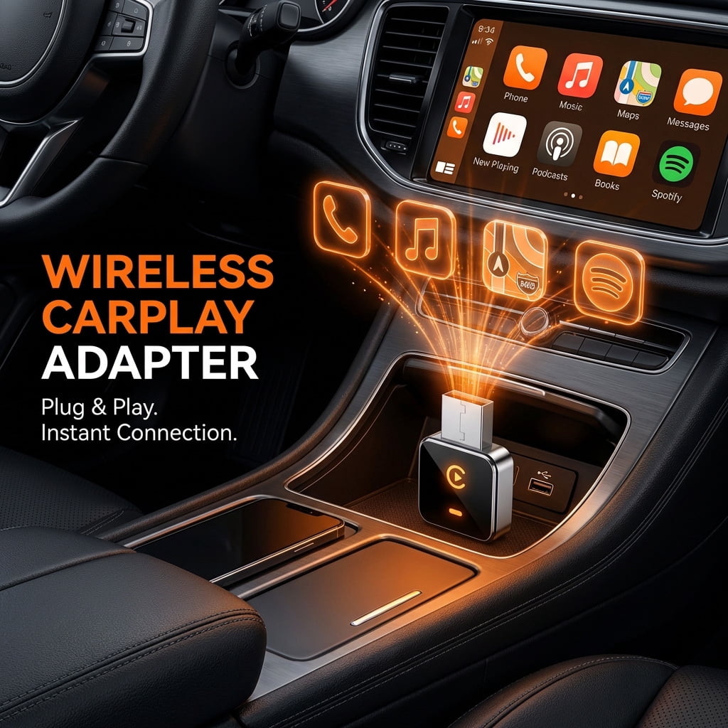 2 in 1 Wireless CarPlay & Android Auto Adapter, Plug & Play, No Delay & Fast, for Apple iPhone iOS 10+ & Android 11+, Convert Wired to Wireless for 1000+ Cars, USB-A/Type-C Port with 8730E Chip
