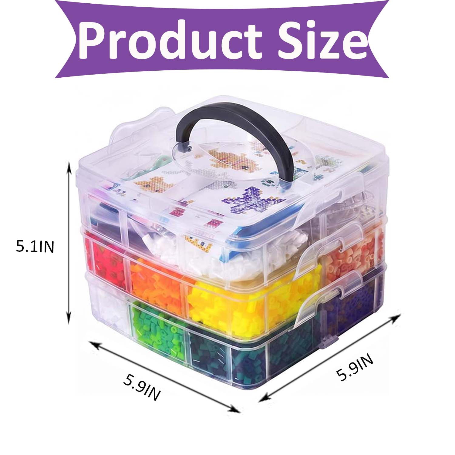Fuse Beads Kit,10000PCS 5MM 24 Colors , Mini 3-Layer Storage Box, 6 Patterns, Ironing Papers,Tweezers, Keychains &DIY Craft Set with Tools & Accessories Craft,Unisex,Ocean Theme