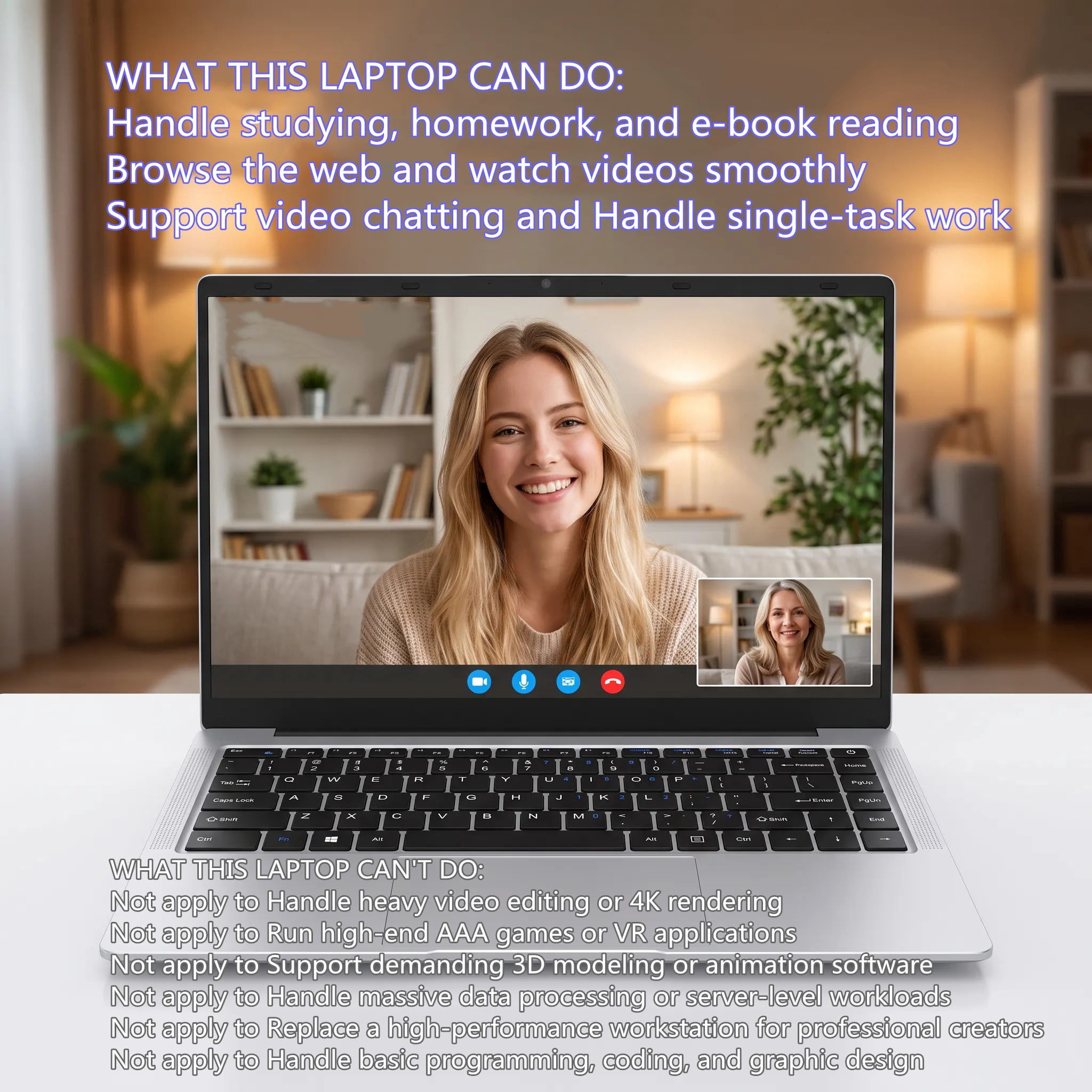 14.1" Laptop Computer with Rechargeable Silent Mouse, Office 2024, 4 Core Intel Celeron Processor, 8GB RAM 128GB SSD, HD Display Wi-Fi 5 BT5.0 Webcam, Silver Laptop for Study, Homework & Everyday Use