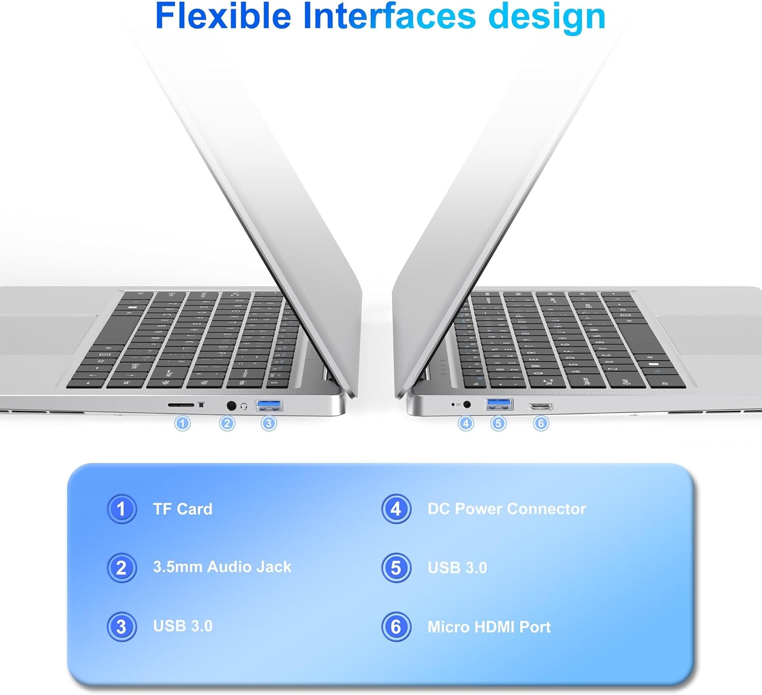 14.1" Laptop Computer with Rechargeable Silent Mouse, Office 2024, 4 Core Intel Celeron Processor, 8GB RAM 128GB SSD, HD Display Wi-Fi 5 BT5.0 Webcam, Silver Laptop for Study, Homework & Everyday Use