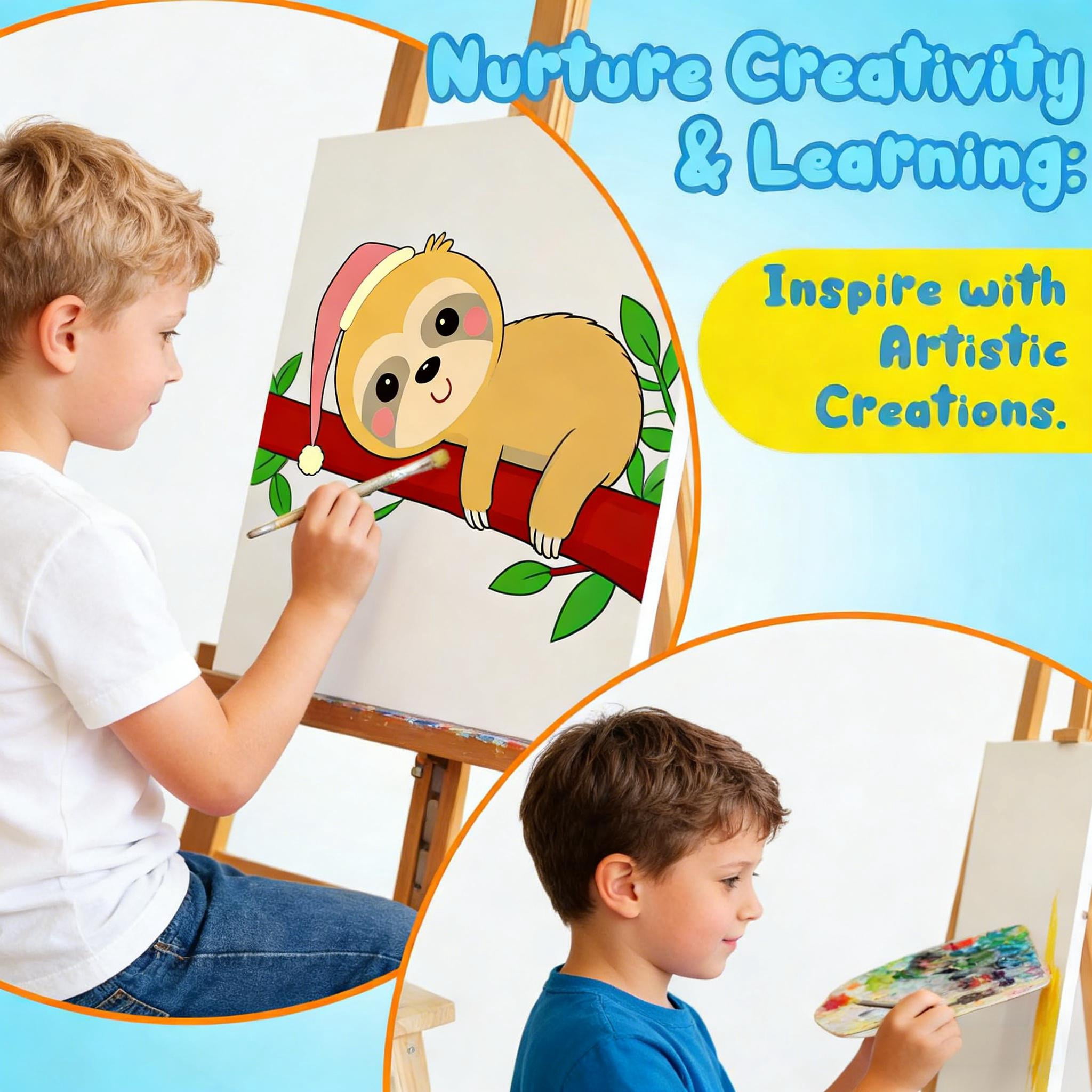 4 Paint by Numbers for Kids DIY Paint Set for Girls Boys Adults Beginner Crafts Acrylic Oil Painting by Number Kits Perfect for Gift Decor 20cmx20cm (4PCS-2)