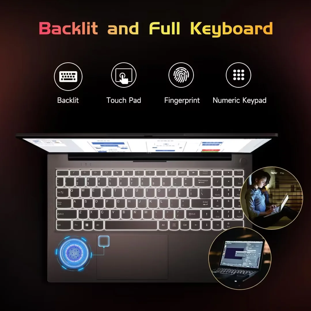 15.6'' FHD High-Performance RoseGold Laptop Computer, Intel N100 Processor (Up to 3.4GHz), Windows 11, 16GB RAM, 1TB SSD, Type-C 65W PD Fast Charger, Backlit Keyboard, Fingerprint, 2-Year Warranty